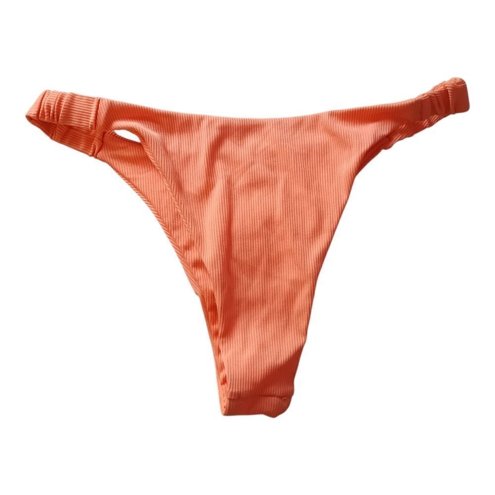 Zaful Coral Ribbed Bikini Bottom - Picture 3 of 3